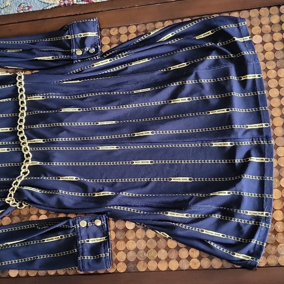 Michael Korrs Navy belted dress🪴* - Picture 6 of 6
